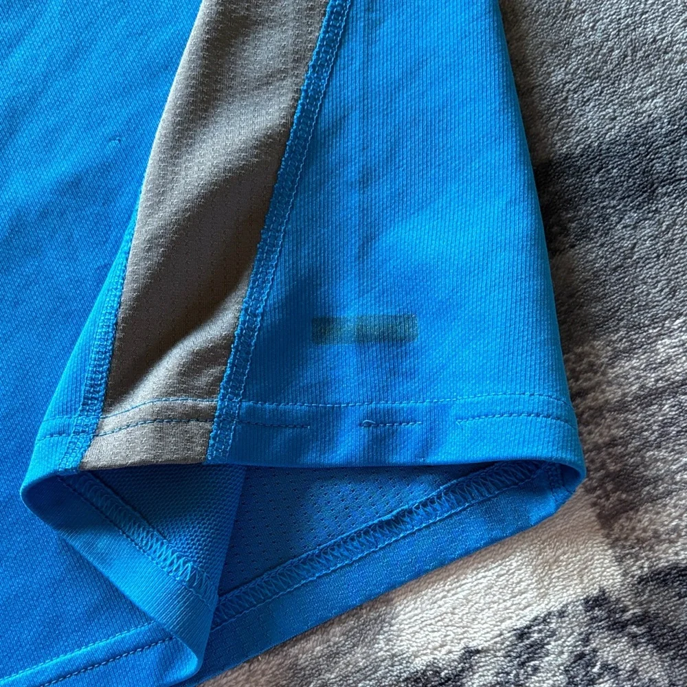Vibrant Blue and Gray Kids Short Sleeve Tee